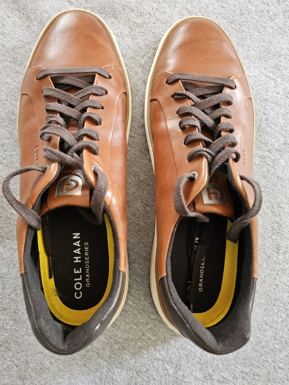 Cole Haan Brown Leather Low-Top Sneakers with White Sole - Picture 4 of 5